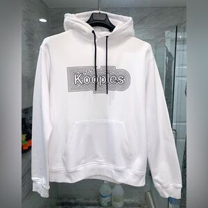 The Kooples $250 NWT Unisex White Cotton Hoodie, Size XL